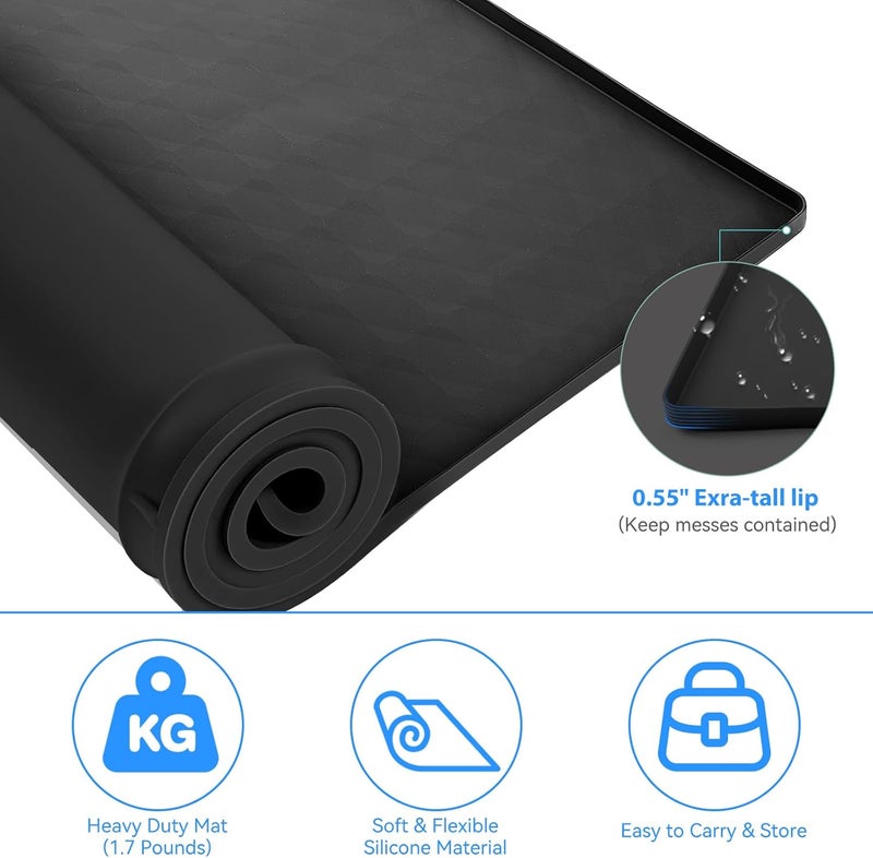Garolue Washer and Dryer Top Protector Mat,23.6“ x 19.7" Silicone Rubber Mat for Laudry Machine & Dryer,Non Slip Heavy Duty Waterproof Washable Top Cover Pad for Home Kitchen Laundry Room,Black - Image 4